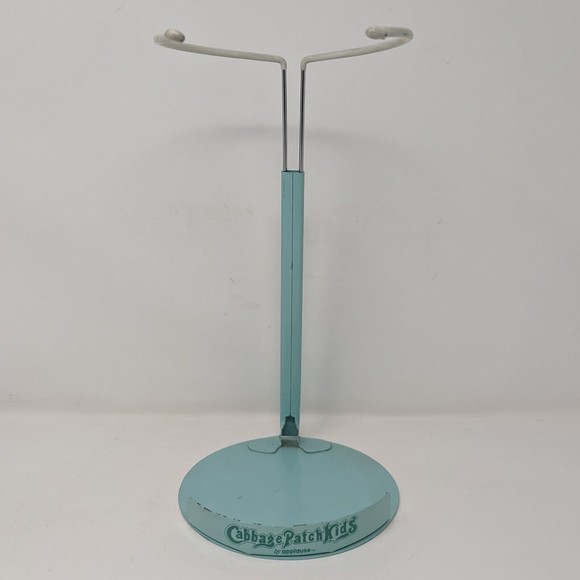 Vtg Cabbage Patch Kids Metal Doll Display Stand Green Adjustable Applause 10"x6"